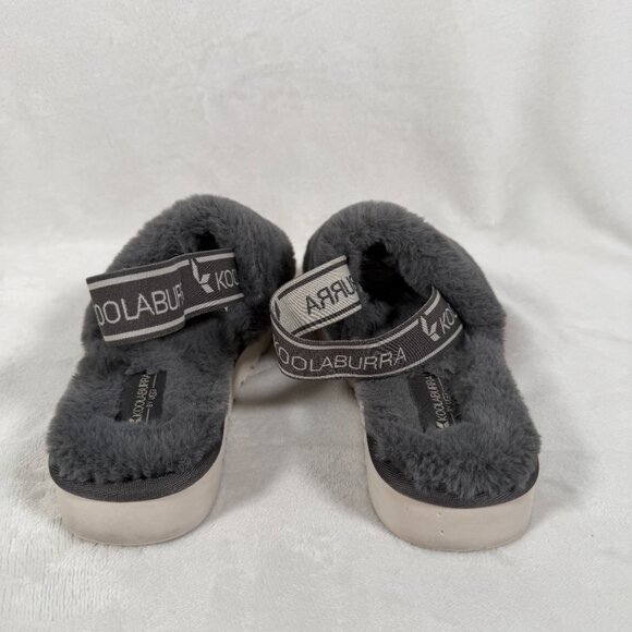Koolaburra By UGG Fuzzn II Slippers Women Size 6 Gray Back Strap Sandal Open Toe - Picture 4 of 10